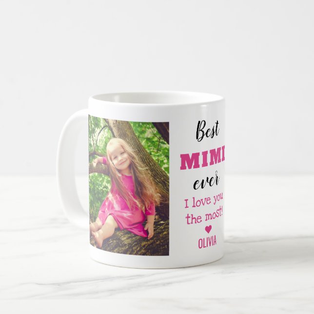 Best Mimi Ever Love You Most Grandkid 2 Photo  Coffee Mug (Front Left)