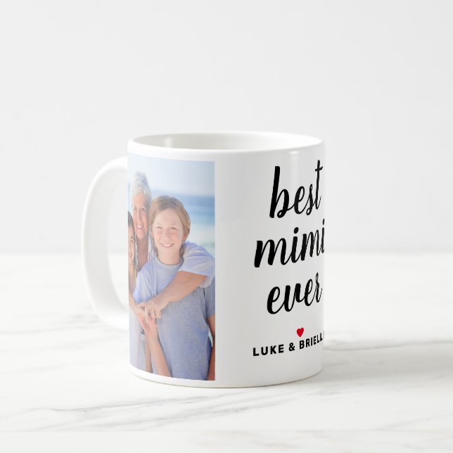 Best Mimi Ever Personalised Mothers Day Photo Coffee Mug (Front Left)