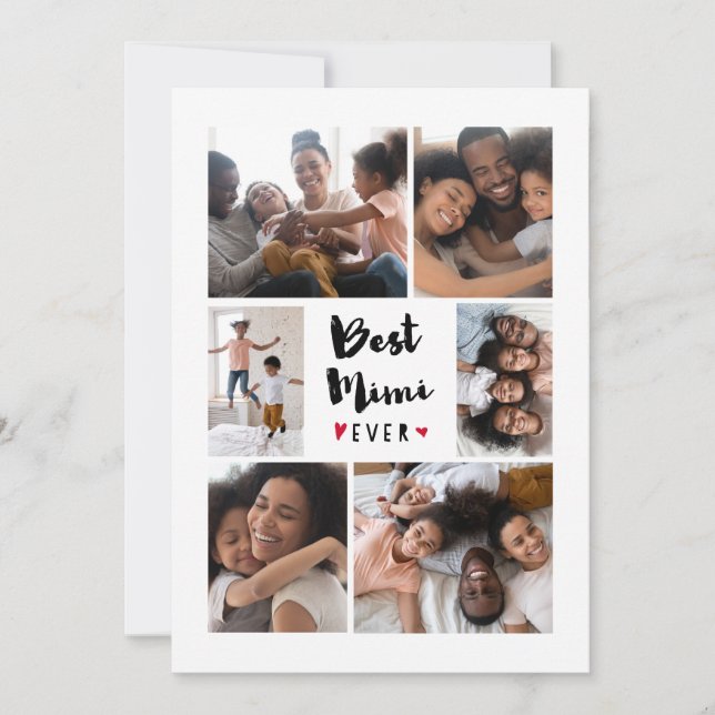 Best Mimi Ever Photo Collage Mother's Day Card (Front)