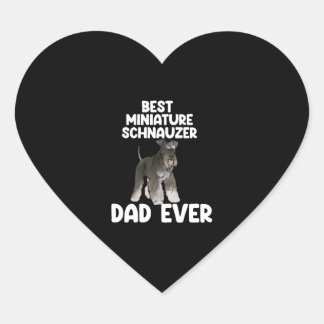 Best Miniature Schnauzer Dad Ever Heart Sticker