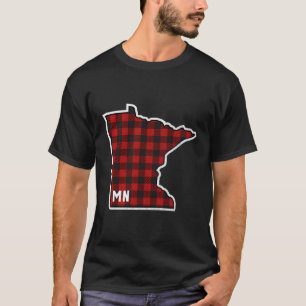 Best Minnesota Buffalo Plaid Mn State Outline T-Shirt