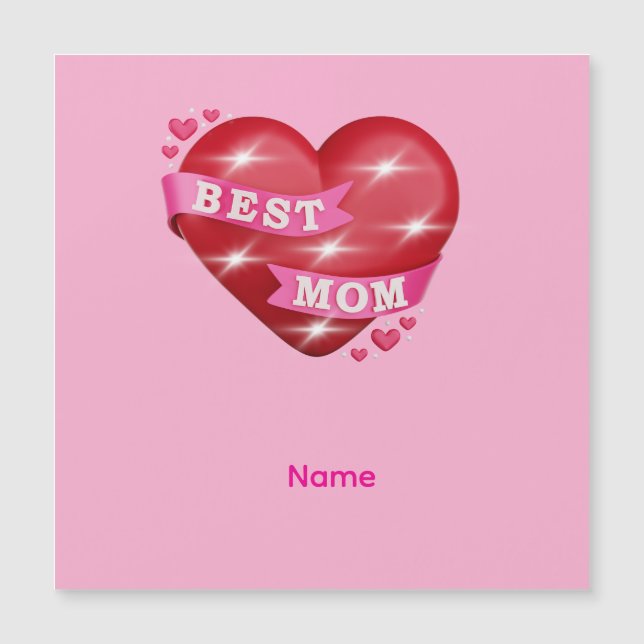 Best Mom 3D Glossy Red Heart Mother's Day Gif (Front)