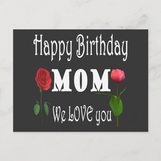 Best Mom Birthday Design  Invitation Postcard (Front)