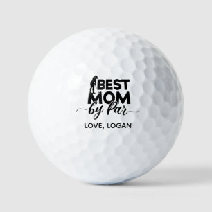 Best Mom by Par Simple & Custom Text Golf Balls