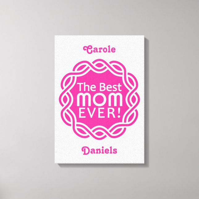 BEST MOM custom monogram canvas print (Front)