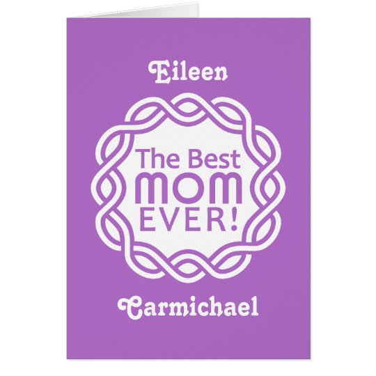 BEST MOM custom monogram greeting card