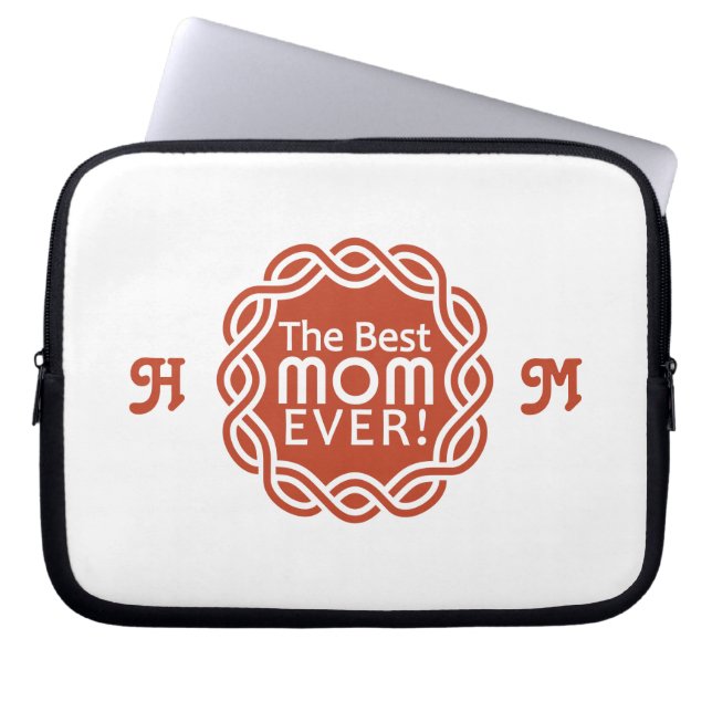 BEST MOM custom monogram laptop sleeves (Front)