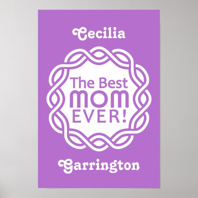 BEST MOM custom monogram poster (Front)