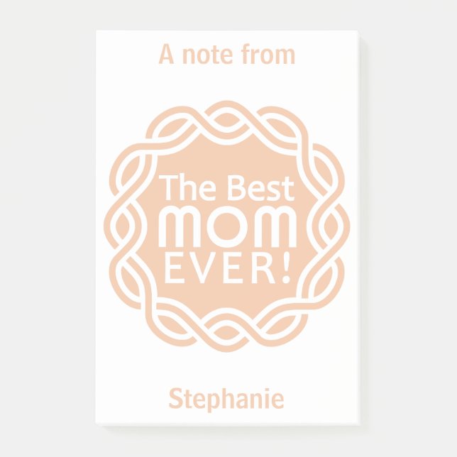 BEST MOM custom name & color Post-It notes (Front)