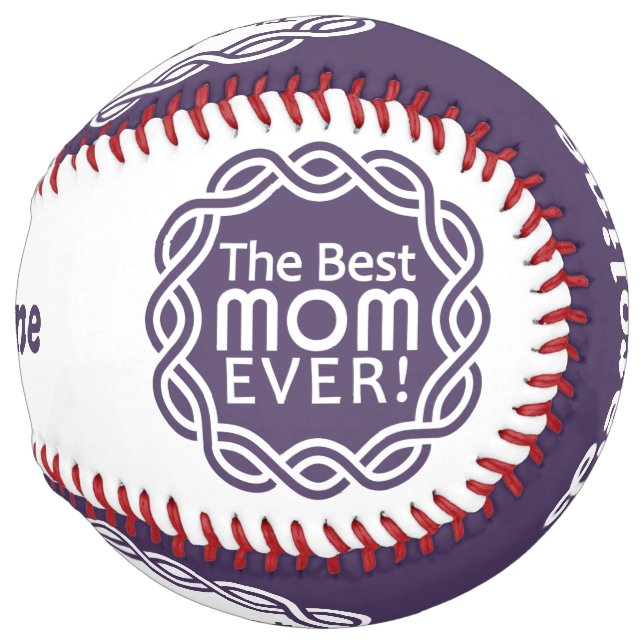 BEST MOM custom name & colour softball (Front Right)