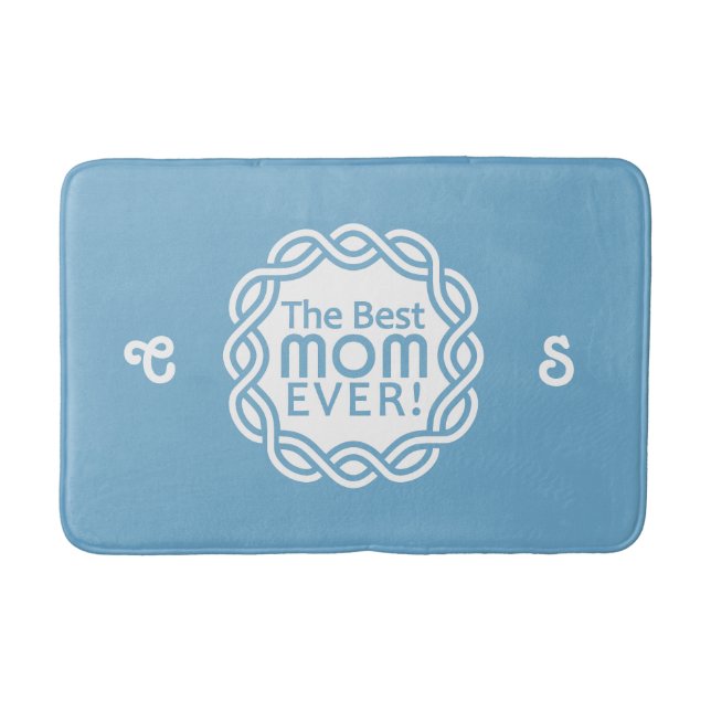 BEST MOM custom name & monogram bath mats (Front)