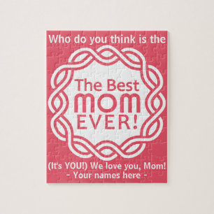 BEST MOM custom text & color puzzle