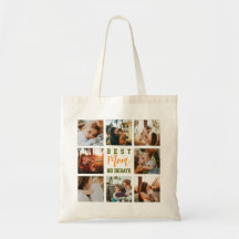 Best Mom Cute Trendy Collage Family Tote Bag