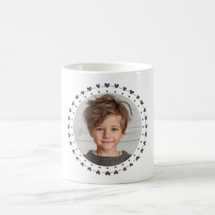 Best Mom / Dad Ever, Photo & Gray Hearts, Modern Coffee Mug