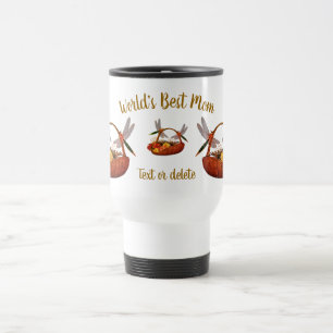 Best Mom Dragonflies Flower Basket Personalized  Travel Mug