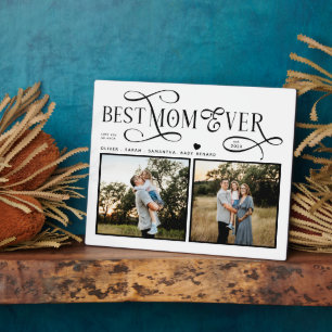  Best Mom Ever 2 Photos Heart Mothers Day Gifts Plaque