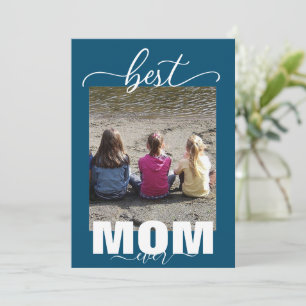 Best MOM Ever 3 Kids Photo Mother's Day  Holiday Card