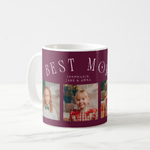 Best Mom Ever 4-Photo Cranberry Mothers Day  Coffee Mug