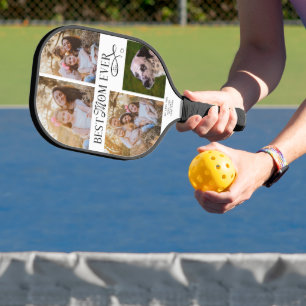 Best Mom Ever 4 Photos Heart Mothers Day Gifts Pickleball Paddle
