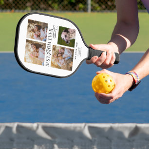 Best Mom Ever 4 Photos Heart Mothers Day Gifts Pickleball Paddle