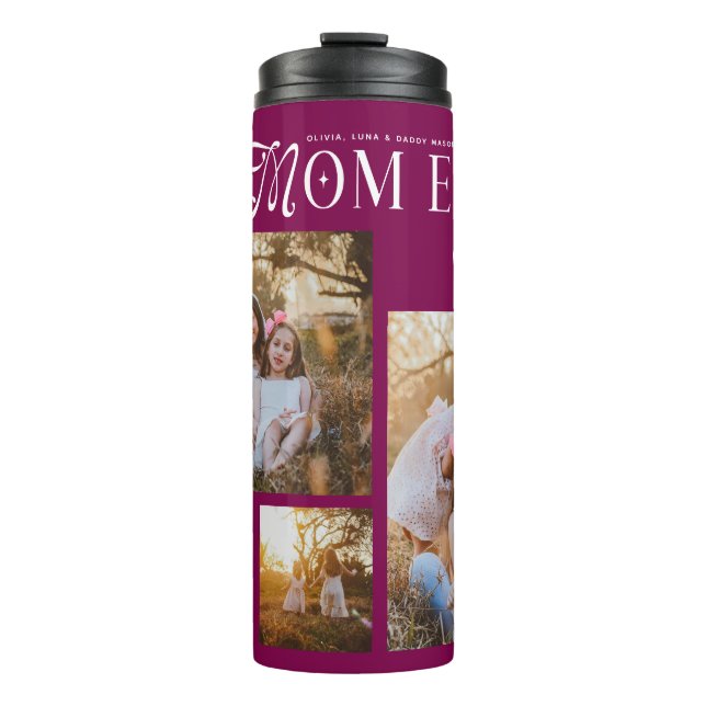Best Mom Ever 4 Photos Heart Mothers Day Gifts Thermal Tumbler (Front)