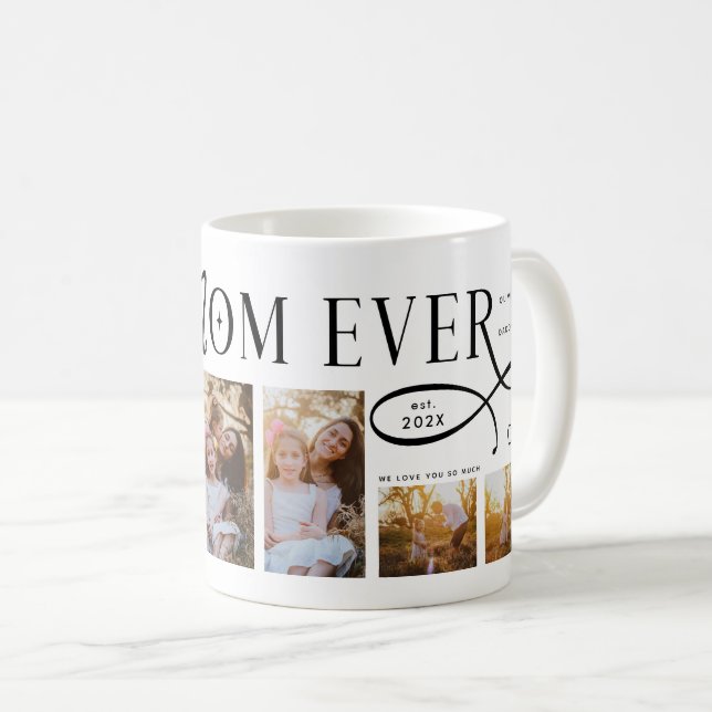 Best Mom Ever 5 Photos Heart Mothers Day Gifts Coffee Mug (Front Right)