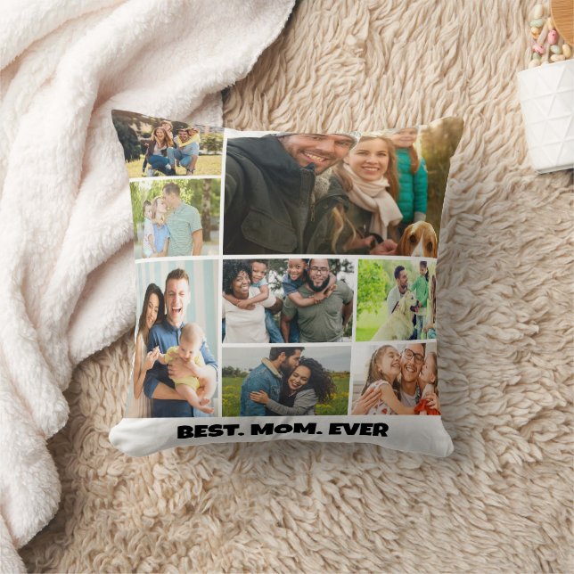 Best Mom Ever – 8 Photo Collage Frame Template Cushion (Blanket)
