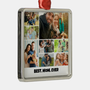 Best Mom Ever – 8 Photo Collage Frame Template Metal Tree Decoration