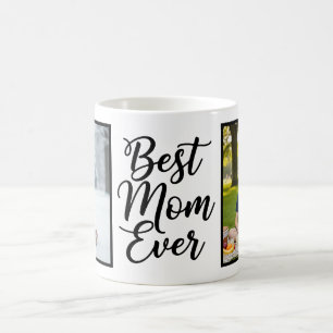 Best Mom Ever Black and White 2 Photo Keepsake Coffee Mug