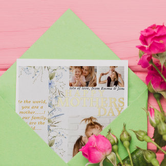 Best Mom Ever Blue Wild Floral Photo Mothers Day