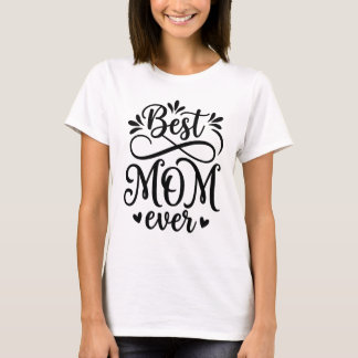 Best MOM Ever Bold Typography Modern Minimalist Mo T-Shirt