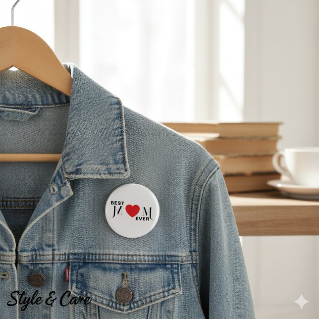 Best MOM Ever Button – A Pin of Love for Mum (Best MOM Ever Button – A Pin of Love for Mom)