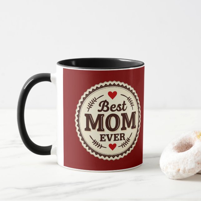 Best Mom Ever Classic Retro Design Mug (With Donut)