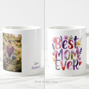 Best Mom Ever Colorful Flowers Mug
