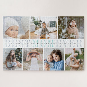 Best Mom Ever   Custom Message & Kid Photo Collage Jigsaw Puzzle