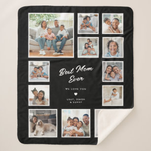 Best Mom Ever Custom Multi Photo Collage Gallery Sherpa Blanket