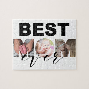Best Mom Ever custom photo collage Jigsaw Puzzle