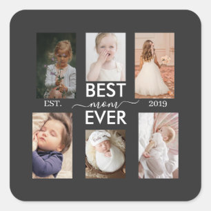 Best Mom Ever Customizable year and images Square Sticker
