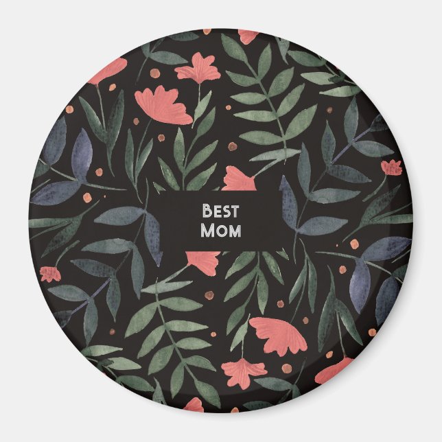 Best mom ever elegant retro magical garden magnet (Front)