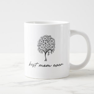 Best Mom Ever Floral Tree Illustration Large Coffee Mug