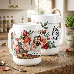 Best Mom Ever Flower Bouquet & Photo Mother’s Day  Coffee Mug