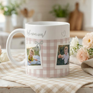 Best Mom Ever Gingham Photo Collage Coffee Mug