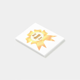 Best mom ever Golden winner award ribbon Post-it Notes