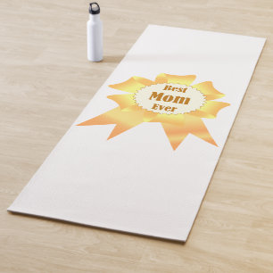 Best mom ever Golden winner award ribbon Yoga Mat