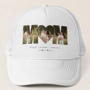 Best Mom Ever Modern Photo Collage Gift For Mother Trucker Hat