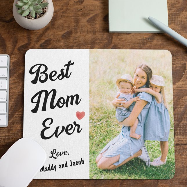 Best Mom Ever Modern Photo  Mouse Mat (Creator Uploaded)