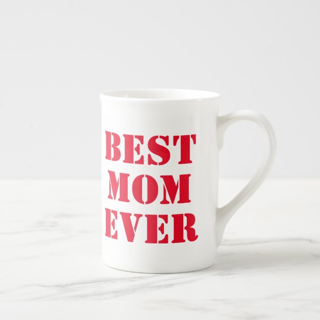 Best Mom Ever Modern Typography Mother's Day Gift  Bone China Mug (Right)