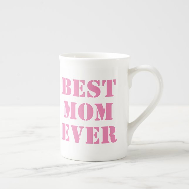 Best Mom Ever Modern Typography Mother's Day Gift  Bone China Mug (Right)