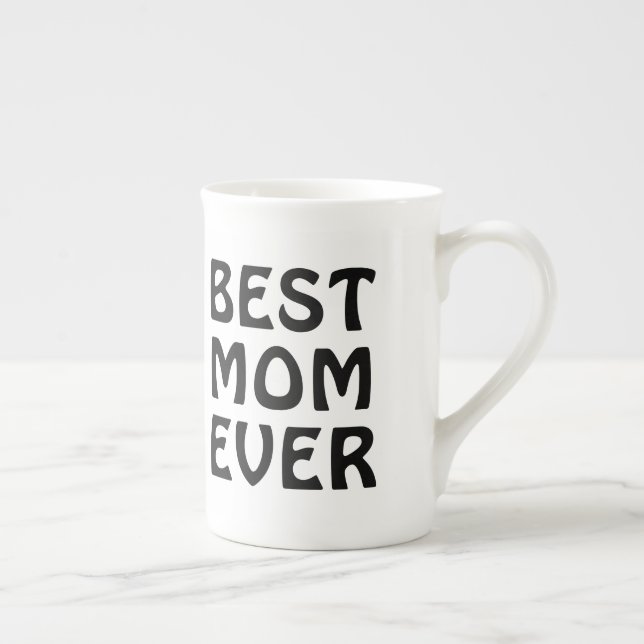 Best Mom Ever Modern Typography Mother's Day Gift  Bone China Mug (Right)