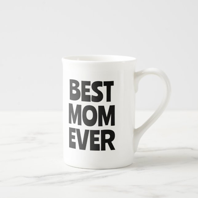 Best Mom Ever Modern Typography Mother's Day Gift  Bone China Mug (Right)